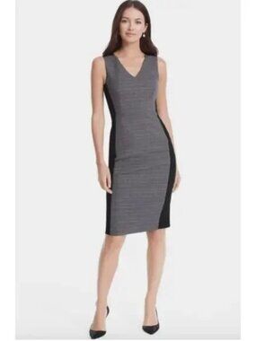 WHBM Houndstooth Colorblock Sheath Dress